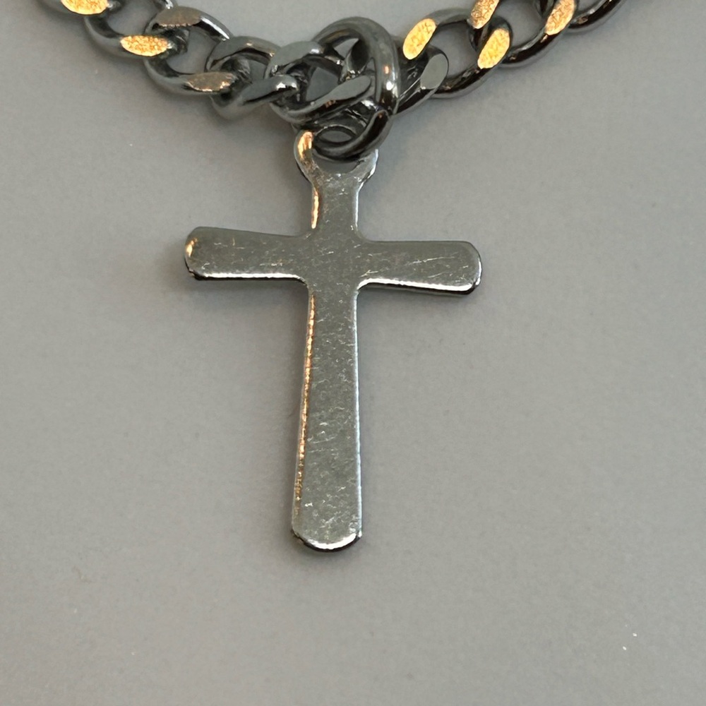 Stainless steel cross necklace 20” crucifix pendant men’s - Picture 5 of 7